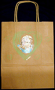 Paper bag with angel drawing