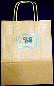 Paper bag with cow drawing
