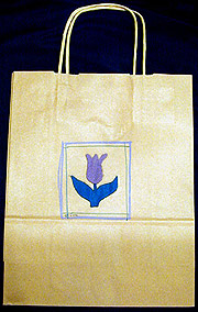 Paper bag with flower drawing