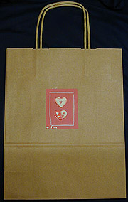 Paper bag with hearts drawing