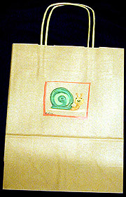 Paper bag with snail drawing